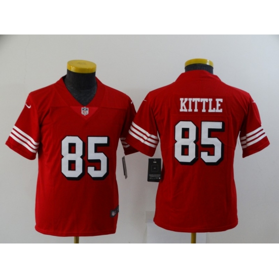 Youth San Francisco 49ers 85 George Kittle Limited Red Rush Vapor Untouchable Football Jerseys
