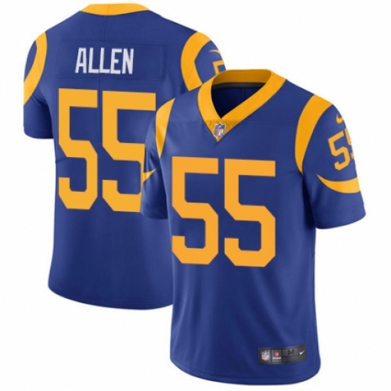 Men's Nike Los Angeles Rams 55 Brian Allen Royal Blue Alternate Vapor Untouchable Limited Player NFL Jersey