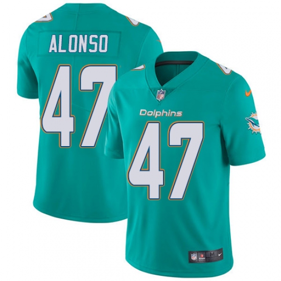 Men's Nike Miami Dolphins 47 Kiko Alonso Aqua Green Team Color Vapor Untouchable Limited Player NFL Jersey