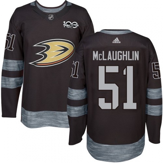 Men's Adidas Anaheim Ducks 51 Blake McLaughlin Authentic Black 1917-2017 100th Anniversary NHL Jersey