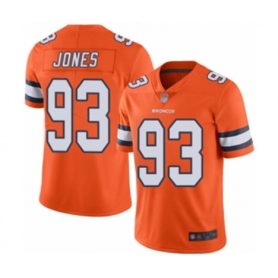 Youth Denver Broncos 93 Dre'Mont Jones Limited Orange Rush Vapor Untouchable Football Jersey