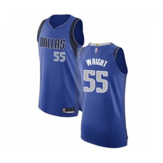 Men's Dallas Mavericks 55 Delon Wright Authentic Royal Blue Basketball Jersey - Icon Edition