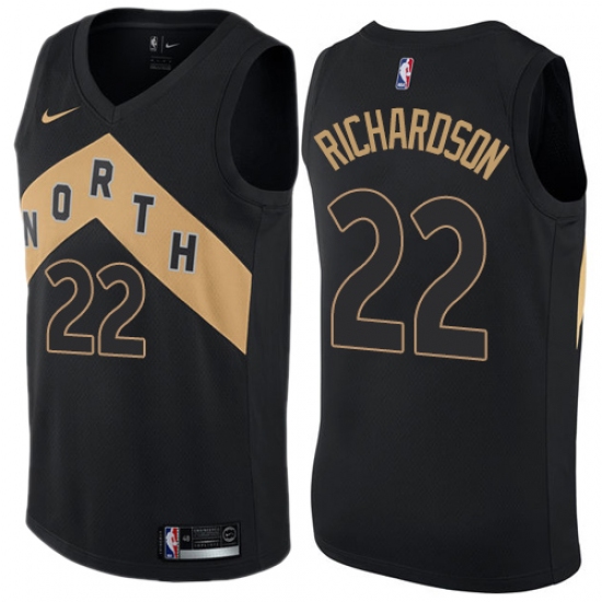 Women's Nike Toronto Raptors 22 Malachi Richardson Swingman Black NBA Jersey - City Edition