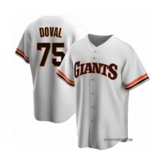 Men's San Francisco Giants 75 Camilo Doval White Cool Base Stitched MLB Jersey