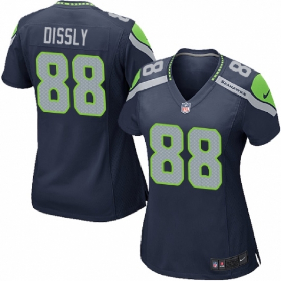 Women's Nike Seattle Seahawks 88 Will Dissly Game Navy Blue Team Color NFL Jersey