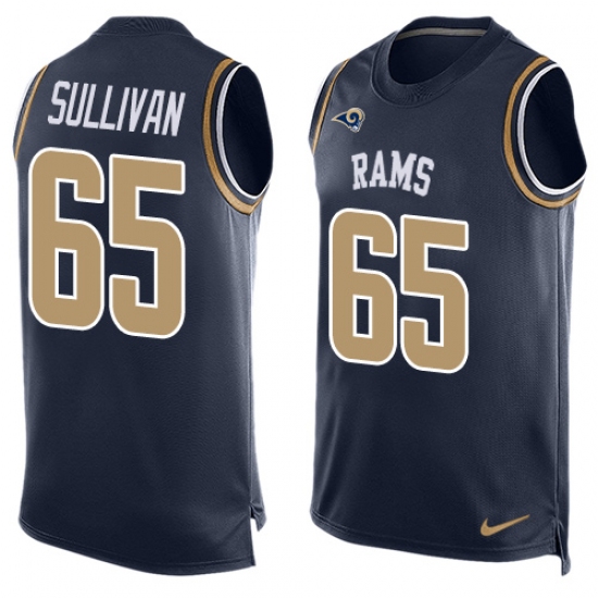 Men's Nike Los Angeles Rams 65 John Sullivan Limited Navy Blue Player Name & Number Tank Top NFL Jersey