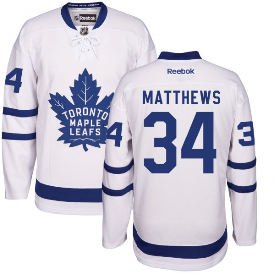 Youth Reebok Toronto Maple Leafs 34 Auston Matthews Authentic White Away NHL Jersey