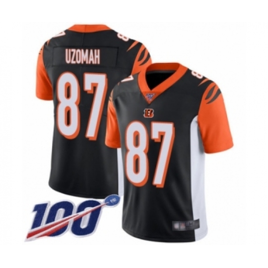Men's Cincinnati Bengals 87 C.J. Uzomah Black Team Color Vapor Untouchable Limited Player 100th Season Football Jersey