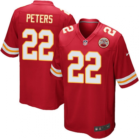 Men's Nike Kansas City Chiefs 22 Marcus Peters Game Red Team Color NFL Jersey