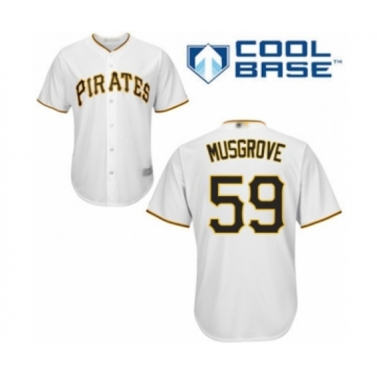 Youth Pittsburgh Pirates 59 Joe Musgrove Authentic White Home Cool Base Baseball Player Jersey