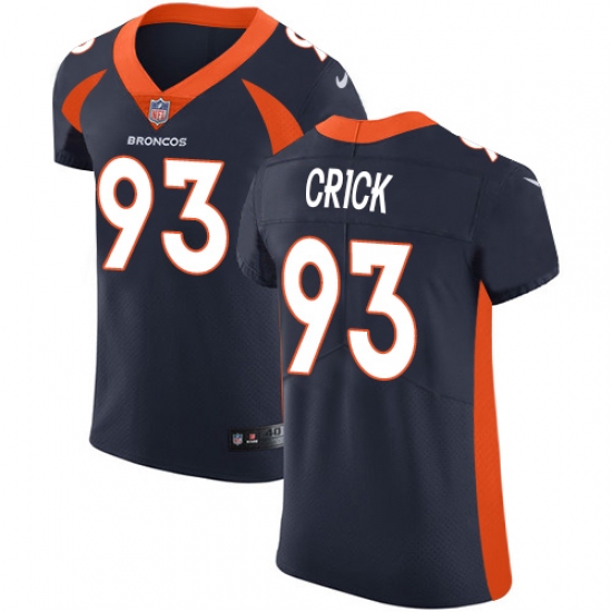 Men's Nike Denver Broncos 93 Jared Crick Navy Blue Alternate Vapor Untouchable Elite Player NFL Jersey
