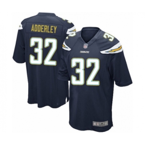 Men's Los Angeles Chargers 32 Nasir Adderley Game Navy Blue Team Color Football Jersey