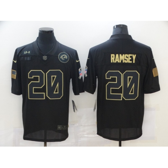 Men's Los Angeles Rams 20 Jalen Ramsey Black Nike 2020 Salute To Service Limited Jersey