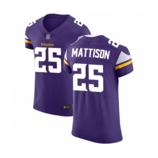 Men's Minnesota Vikings 25 Alexander Mattison Purple Team Color Vapor Untouchable Elite Player Football Jersey