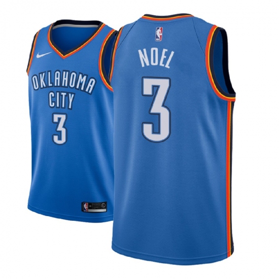 Men NBA 2018-19 Oklahoma City Thunder 3 Nerlens Noel Icon Edition Blue Jersey