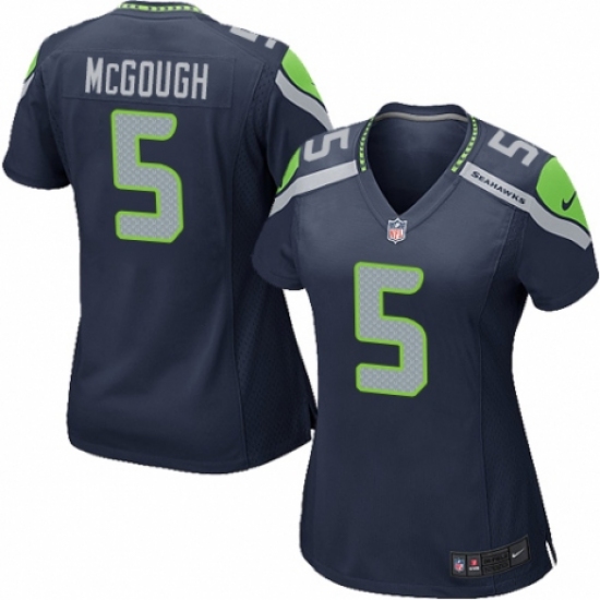 Women's Nike Seattle Seahawks 5 Alex McGough Game Navy Blue Team Color NFL Jersey