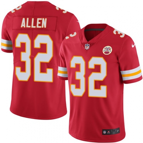 Youth Nike Kansas City Chiefs 32 Marcus Allen Red Team Color Vapor Untouchable Limited Player NFL Jersey