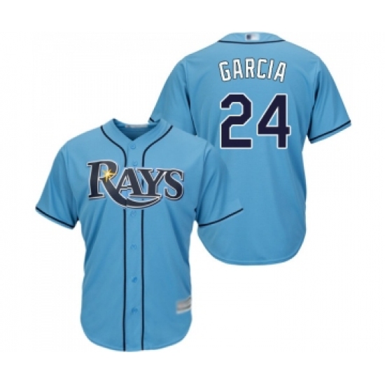 Youth Tampa Bay Rays 24 Avisail Garcia Replica Light Blue Alternate 2 Cool Base Baseball Jersey