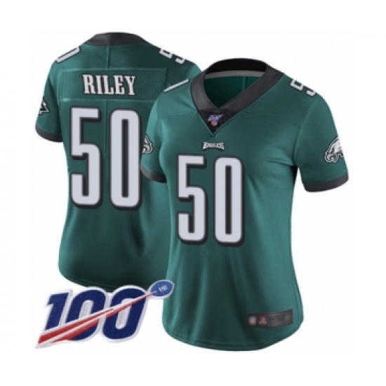 Women's Philadelphia Eagles 50 Duke Riley Midnight Green Team Color Vapor Untouchable Limited Player 100th Season Football Jersey