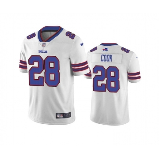 Men's Buffalo Bills 28 James Cook White Vapor Untouchable Limited Stitched Jersey