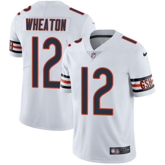 Men's Nike Chicago Bears 12 Markus Wheaton White Vapor Untouchable Limited Player NFL Jersey