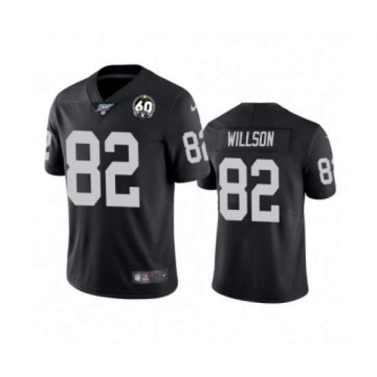 Men's Oakland Raiders 82 Luke Willson Black 60th Anniversary Vapor Untouchable Limited Player 100th Season Football Jersey
