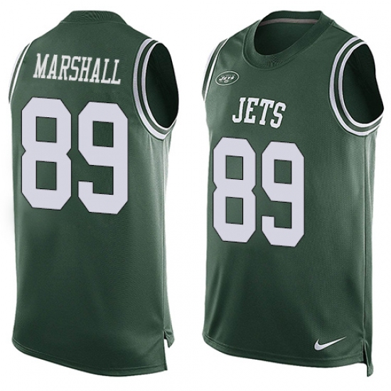 Men's Nike New York Jets 89 Jalin Marshall Limited Green Player Name & Number Tank Top NFL Jersey