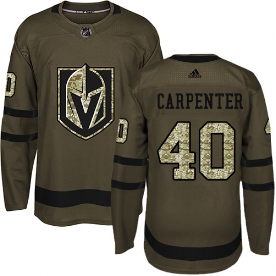 Men's Adidas Vegas Golden Knights 40 Ryan Carpenter Authentic Green Salute to Service NHL Jersey