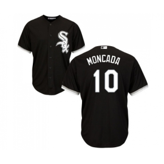 Men's Majestic Chicago White Sox 10 Yoan Moncada Replica Black Alternate Home Cool Base MLB Jerseys