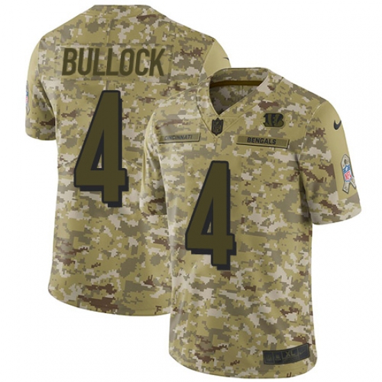 Men's Nike Cincinnati Bengals 4 Randy Bullock Limited Camo 2018 Salute to Service NFL Jersey
