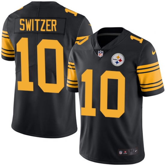 Men's Nike Pittsburgh Steelers 10 Ryan Switzer Limited Black Rush Vapor Untouchable NFL Jersey