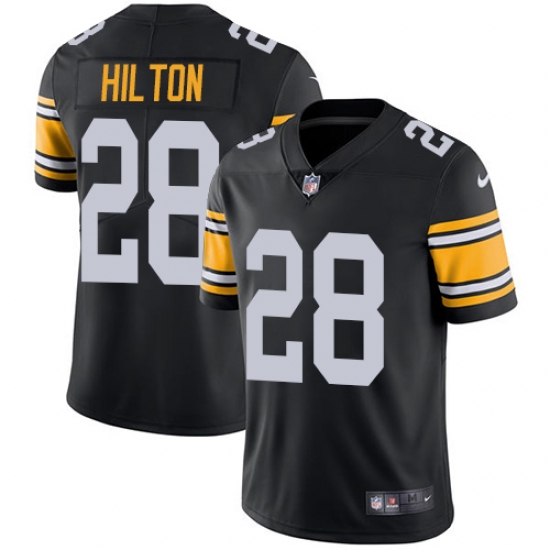 Men's Nike Pittsburgh Steelers 28 Mike Hilton Black Alternate Vapor Untouchable Limited Player NFL Jersey