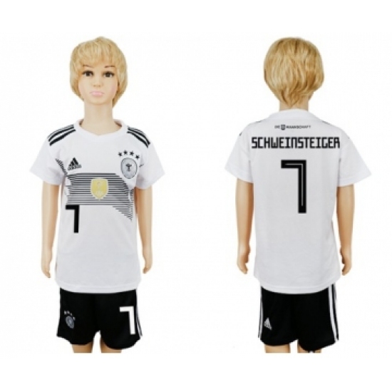 Germany 7 Schweinsteiger White Home Kid Soccer Country Jersey