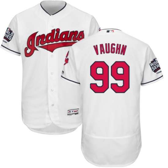 Men's Majestic Cleveland Indians 99 Ricky Vaughn White 2016 World Series Bound Flexbase Authentic Collection MLB Jersey