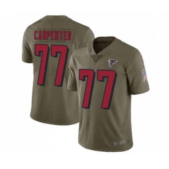 Youth Atlanta Falcons 77 James Carpenter Limited Olive 2017 Salute to Service Football Jersey