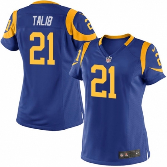 Women's Nike Los Angeles Rams 21 Aqib Talib Game Royal Blue Alternate NFL Jersey