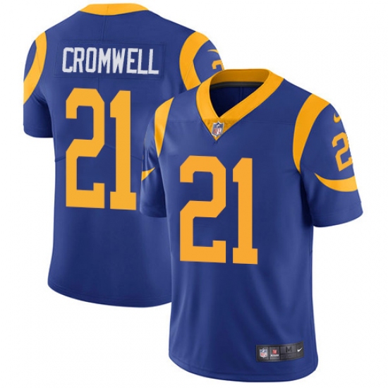 Men's Nike Los Angeles Rams 21 Nolan Cromwell Royal Blue Alternate Vapor Untouchable Limited Player NFL Jersey