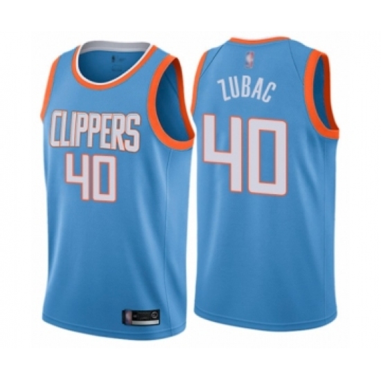 Men's Los Angeles Clippers 40 Ivica Zubac Authentic Blue Basketball Jersey - City Edition