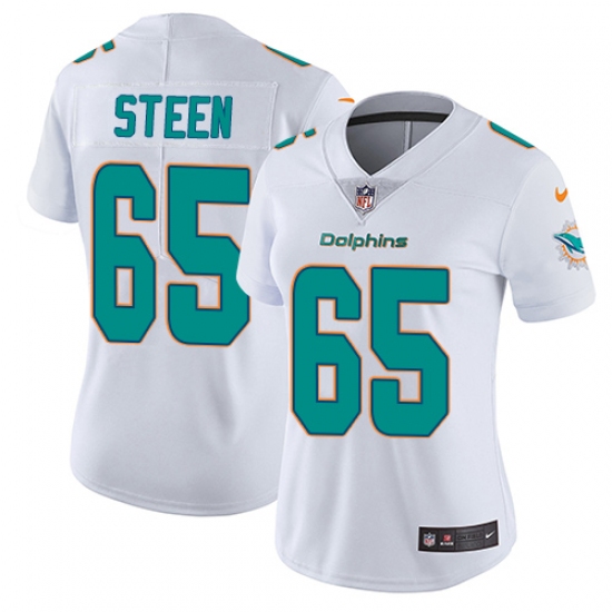 Women's Nike Miami Dolphins 65 Anthony Steen White Vapor Untouchable Limited Player NFL Jersey