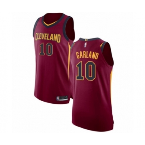 Men's Cleveland Cavaliers 10 Darius Garland Authentic Maroon Basketball Jersey - Icon Edition