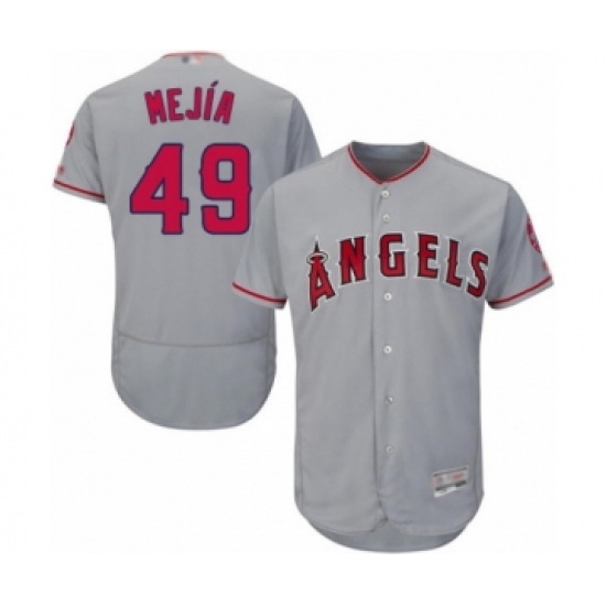 Men's Los Angeles Angels of Anaheim 49 Adalberto Mejia Grey Road Flex Base Authentic Collection Baseball Player Jersey