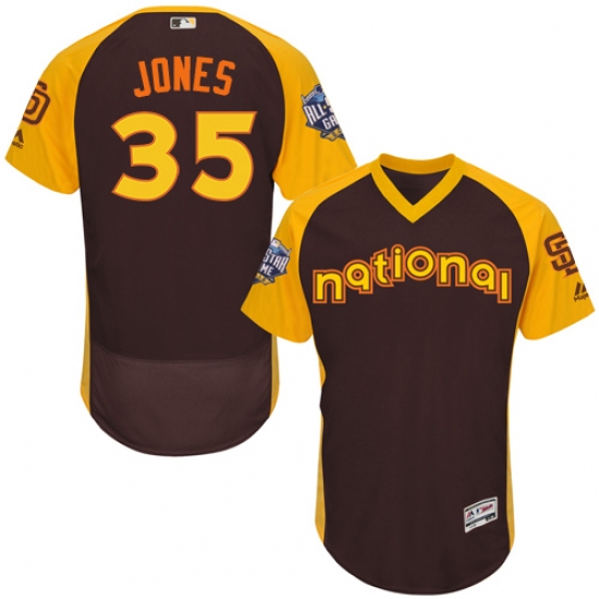 Men's Majestic San Diego Padres 35 Randy Jones Brown 2016 All-Star National League BP Authentic Collection Flex Base MLB Jersey
