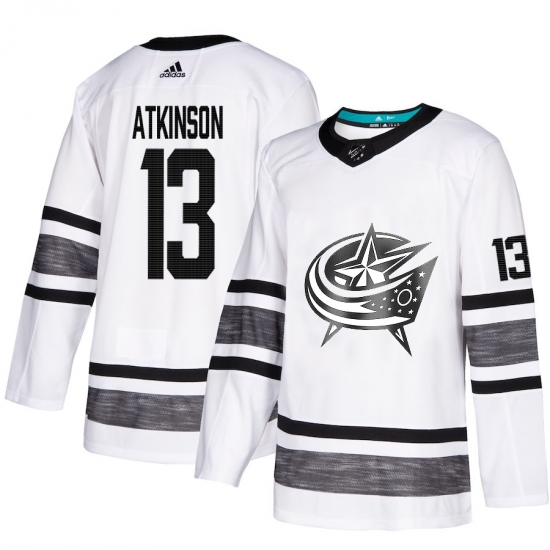 Men's Adidas Columbus Blue Jackets 13 Cam Atkinson White 2019 All-Star Game Parley Authentic Stitched NHL Jersey