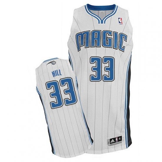Men's Adidas Orlando Magic 33 Grant Hill Authentic White Home NBA Jersey