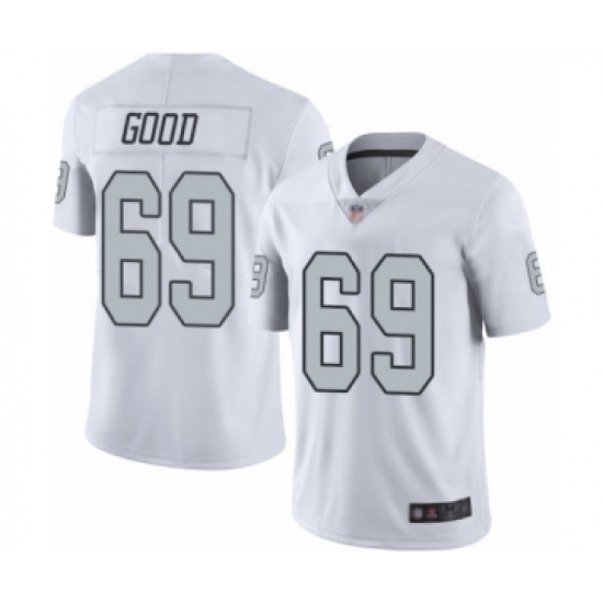 Men's Oakland Raiders 69 Denzelle Good Limited White Rush Vapor Untouchable Football Jersey