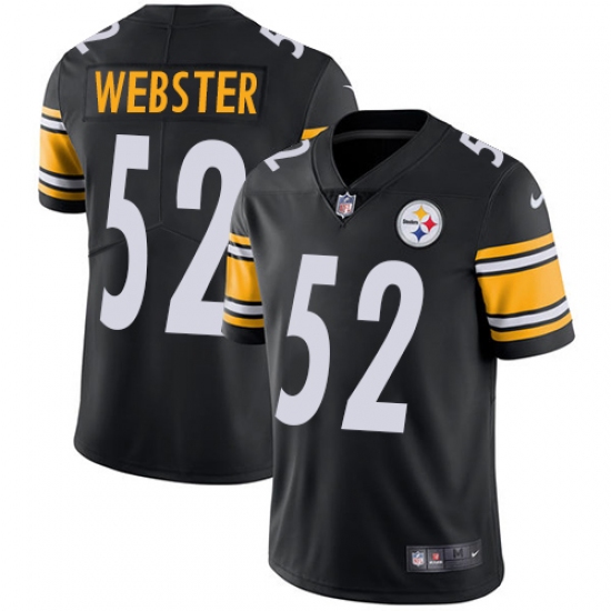 Men's Nike Pittsburgh Steelers 52 Mike Webster Black Team Color Vapor Untouchable Limited Player NFL Jersey