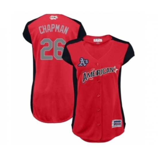 Women's Oakland Athletics 26 Matt Chapman Authentic Red American League 2019 Baseball All-Star Jersey