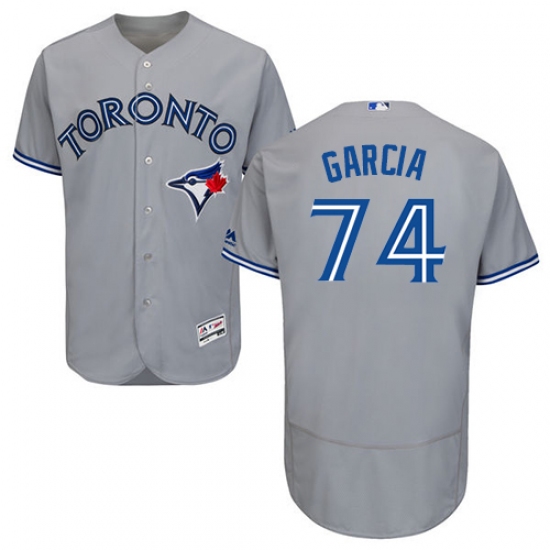 Men's Majestic Toronto Blue Jays 74 Jaime Garcia Grey Road Flex Base Authentic Collection MLB Jersey