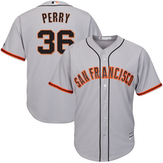 Youth Majestic San Francisco Giants 36 Gaylord Perry Authentic Grey Road Cool Base MLB Jersey
