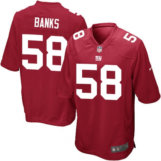 Men's Nike New York Giants 58 Carl Banks Game Red Alternate NFL Jersey